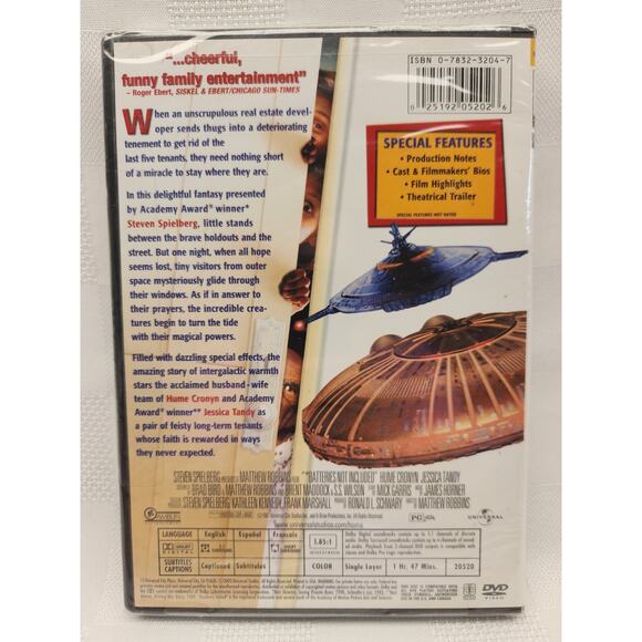 Batteries Not Included Widescreen DVD Steven Speilburg Mathew Robbins 1987 - Picture 2 of 2